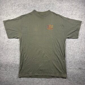 Vintage 90s EMI Vail Colorado T-Shirt Olive Green Embroidered Lizard‎ XL